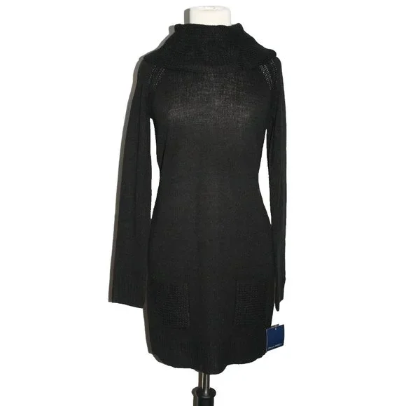Falls Creek | Dresses | Falls Creek Black Sweater Dress Cowl Neck W Pockets  S Small New Nwt | Poshmark